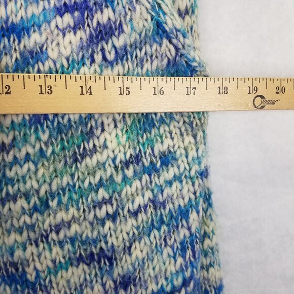 Anthropologie SLEEPING ON SNOW Cardigan Women's L Chunky Wool Blue Marled Button - Picture 15 of 15